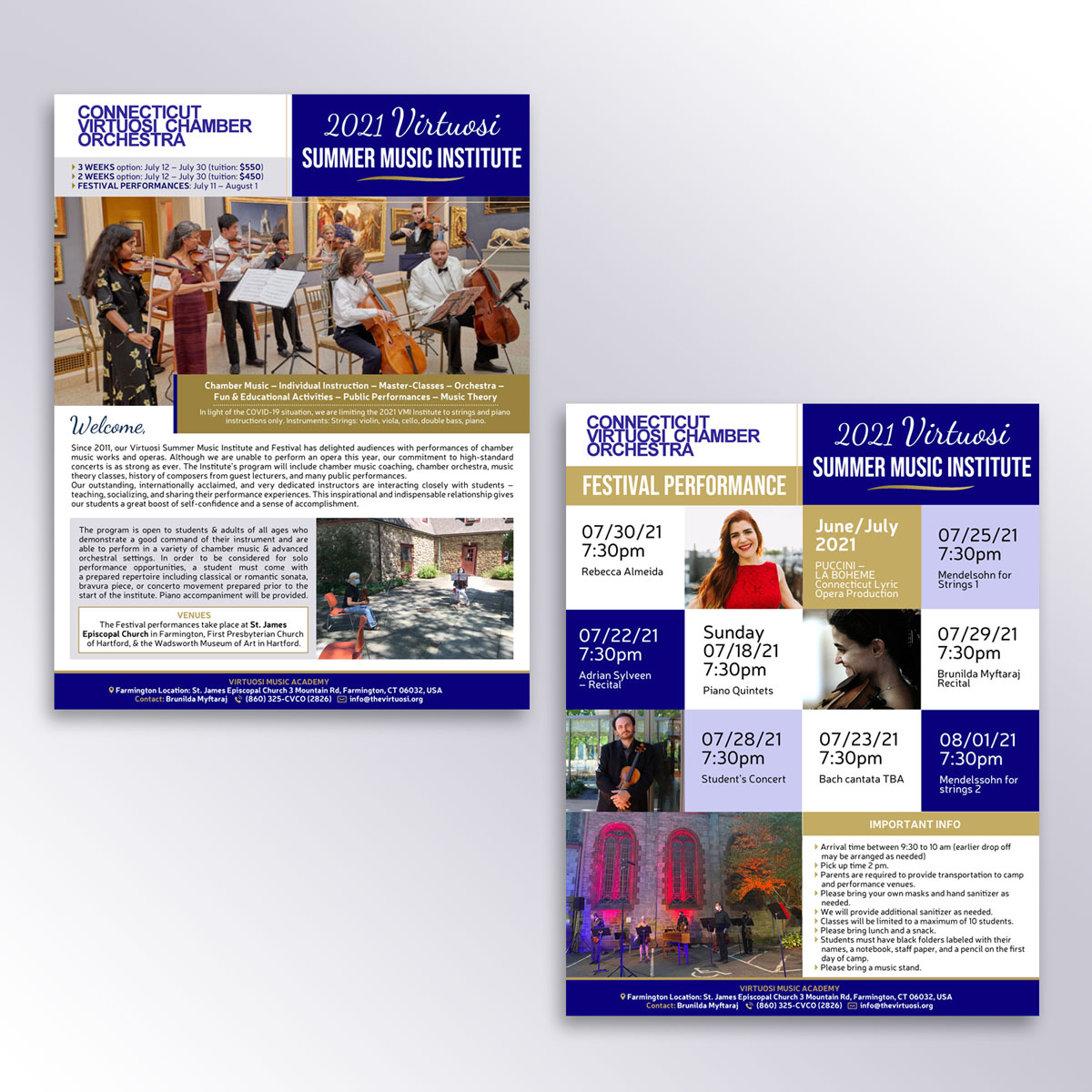 Brochure Design by DA. for Connecticut Virtuosi Chamber Orchestra, Inc.  | Design #26698329