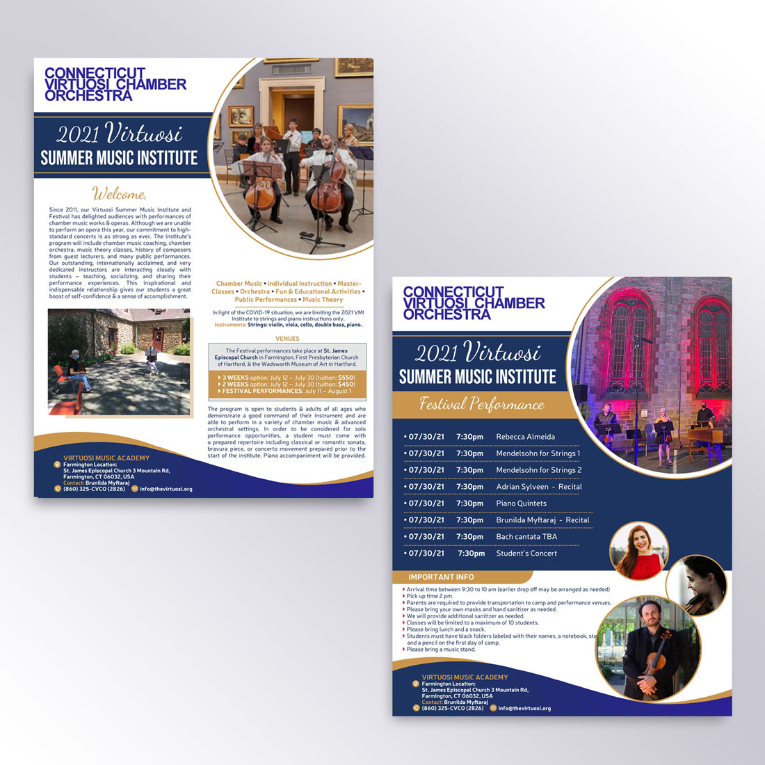 Brochure Design by DA. for Connecticut Virtuosi Chamber Orchestra, Inc.  | Design #26699645