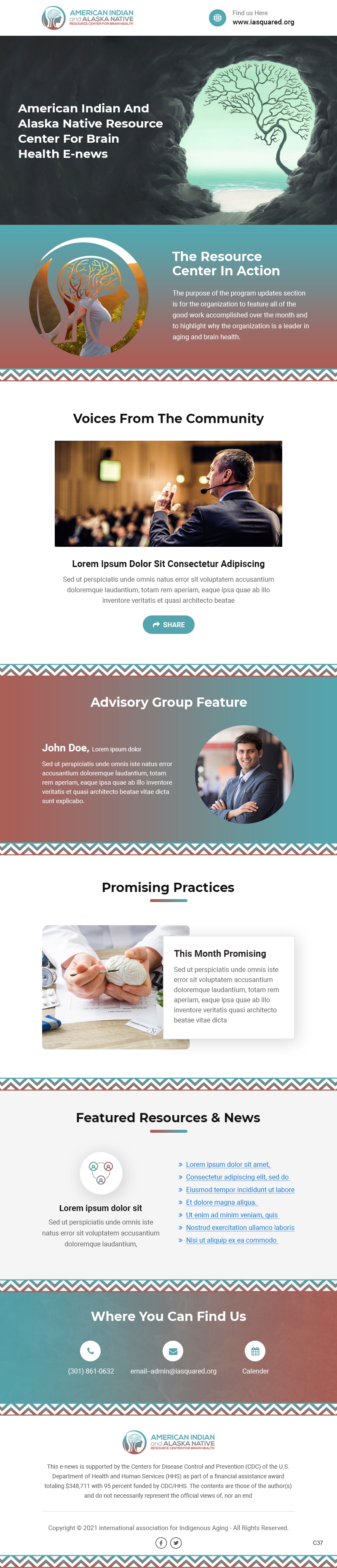 Email Marketing Design by pb for International Association for Indigenous Aging | Design #26802310