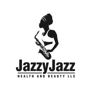 JazzyJazzHealthandBeautyLLC..With a silhouette of a woman in the background lightly muscular with some products in her hand | Logo-Design von b4usonai