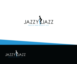 JazzyJazzHealthandBeautyLLC..With a silhouette of a woman in the background lightly muscular with some products in her hand | Design de Logo par Iris 3