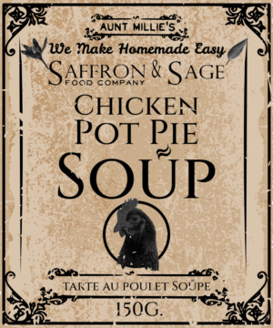 Vintage Style Soup Package Label | Graphic Design by design.bb