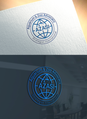 Above the logo Aquarium & Zoo Advocacy.  Below the logo Strategist International.  Across the logo AZASI. | Logo Design by Art Lancer