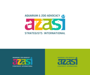 Above the logo Aquarium & Zoo Advocacy.  Below the logo Strategist International.  Across the logo AZASI. | Diseño de Logo por luiz otavio I DESIGN