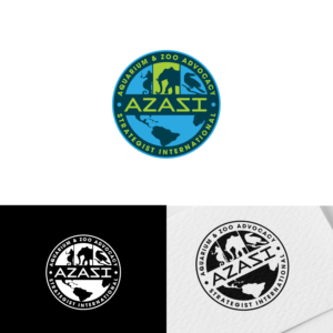 Above the logo Aquarium & Zoo Advocacy.  Below the logo Strategist International.  Across the logo AZASI. | Logo Design by ICKE