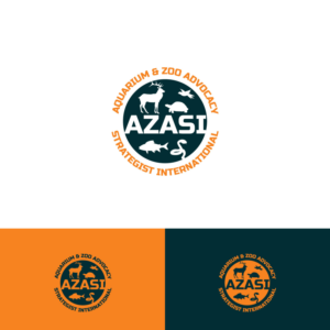 Above the logo Aquarium & Zoo Advocacy.  Below the logo Strategist International.  Across the logo AZASI. | Logo-Design von Minimal Studio