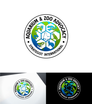 Above the logo Aquarium & Zoo Advocacy.  Below the logo Strategist International.  Across the logo AZASI. | Diseño de Logo por ZeneFashions