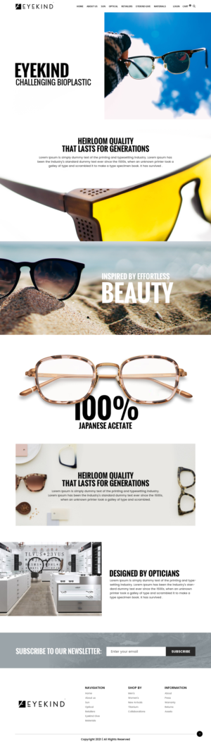 Eyekind Eyewear . Timeless modern minimalist, clean lines and neutral palette. | Diseño Web por nzdesigners