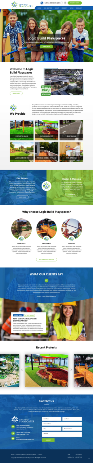 Web Design by pb for Logic Build Playscapes  | Design: #26713494