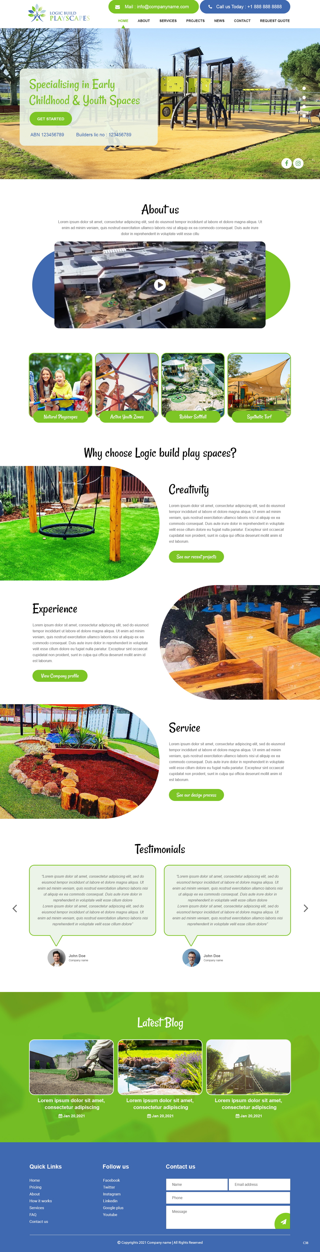 Web Design by pb for Logic Build Playscapes  | Design #26713500