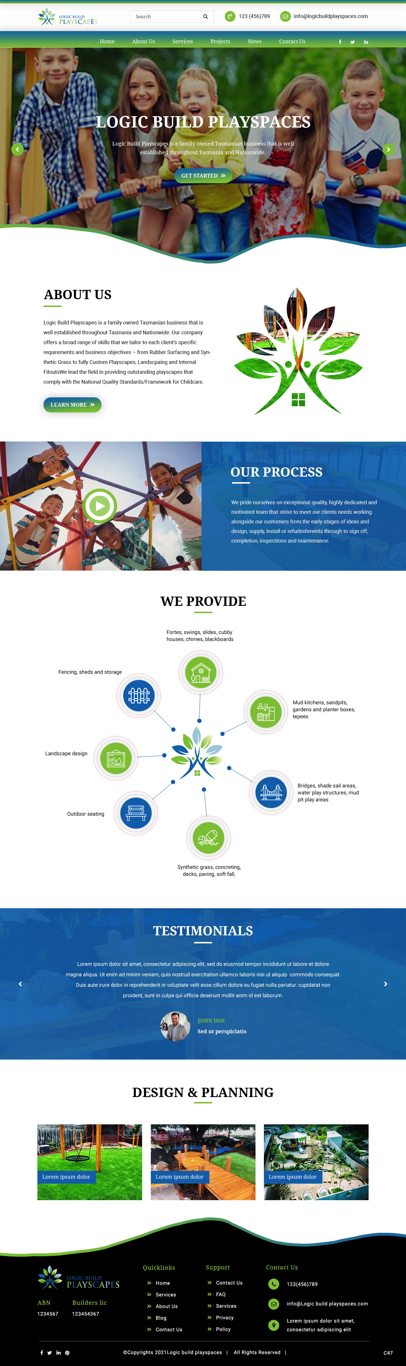 Web Design by pb for Logic Build Playscapes  | Design #26713507