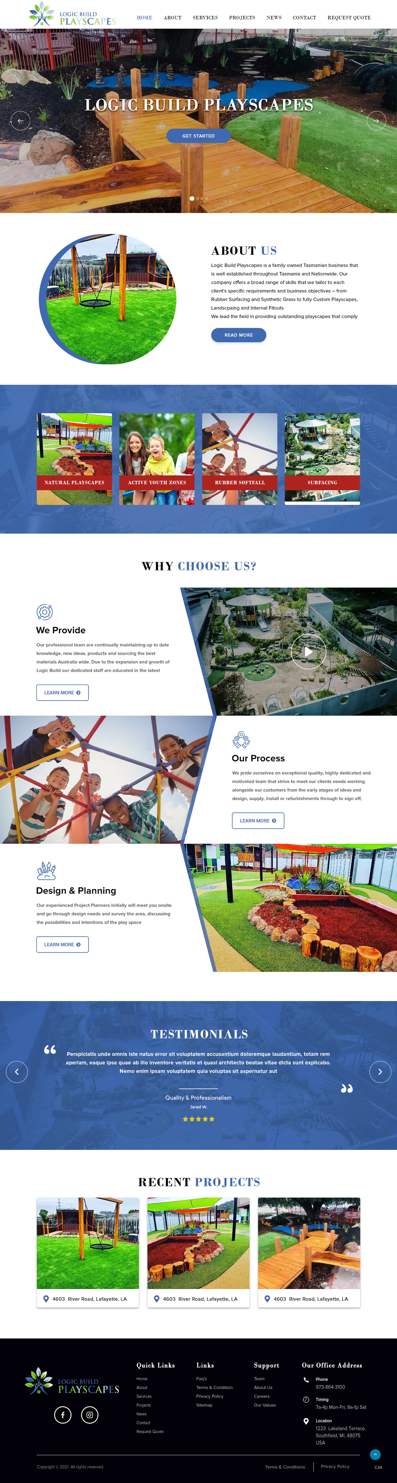 Web Design by pb for Logic Build Playscapes  | Design #26713509
