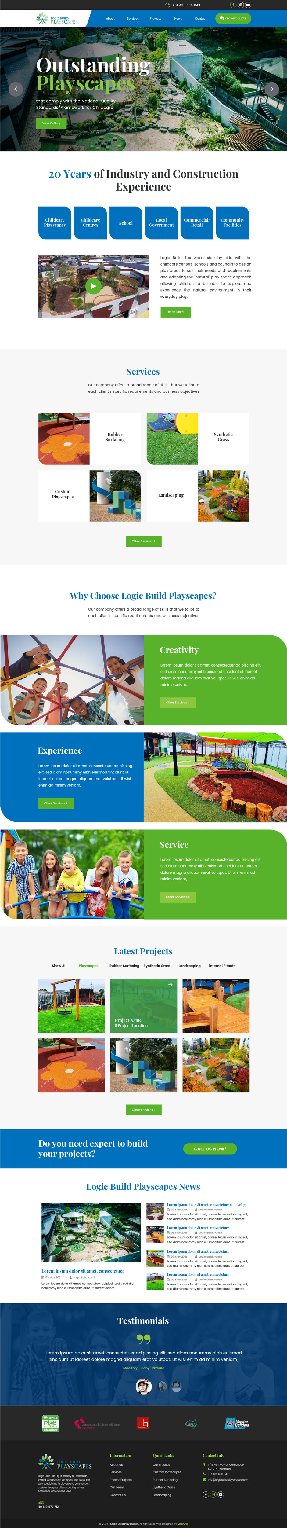 Web Design by Mac Arvy for Logic Build Playscapes  | Design #26720685