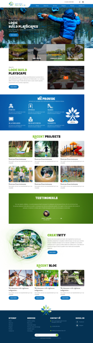 Web Design by sai.designer87 for Logic Build Playscapes  | Design #26712215