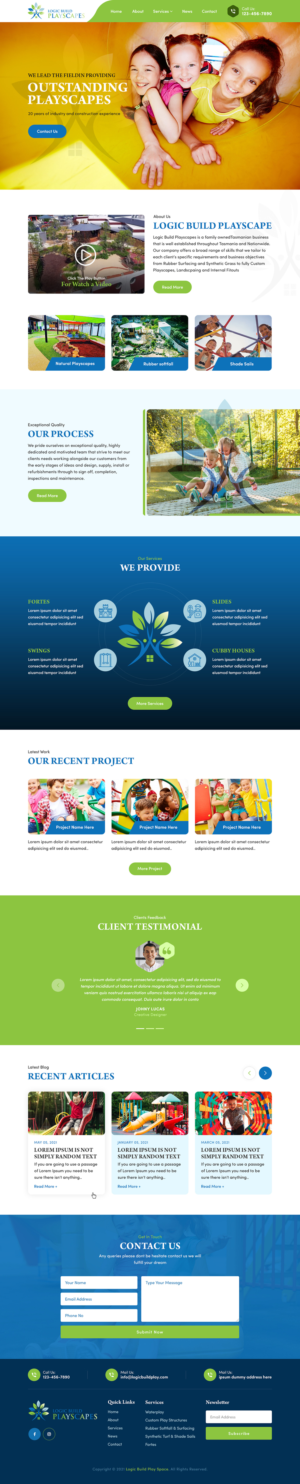 new web page for business that constructs playscapes to childcare centres, schools & localgoverm | Web-Design von sai.designer87