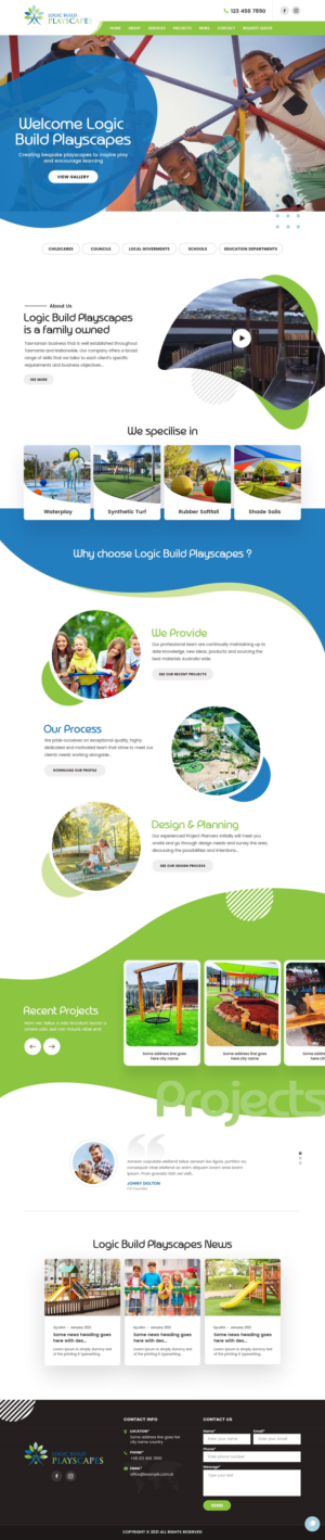 new web page for business that constructs playscapes to childcare centres, schools & localgoverm | Web-Design von nzdesigners