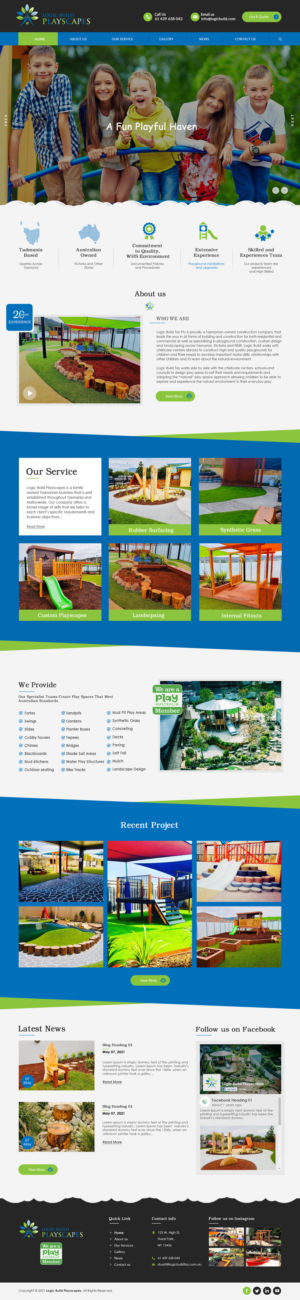 Web Design by bdesigner9 for Logic Build Playscapes  | Design: #26712071