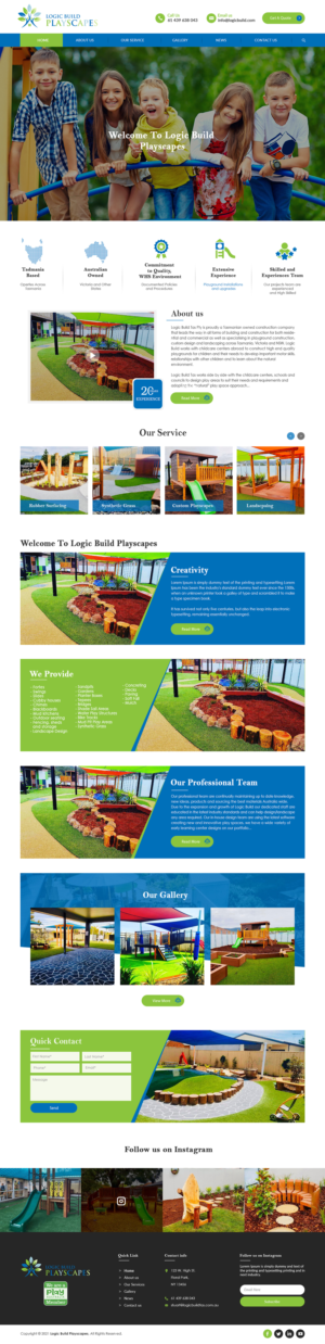 Web Design by bdesigner9 for Logic Build Playscapes  | Design #26717063