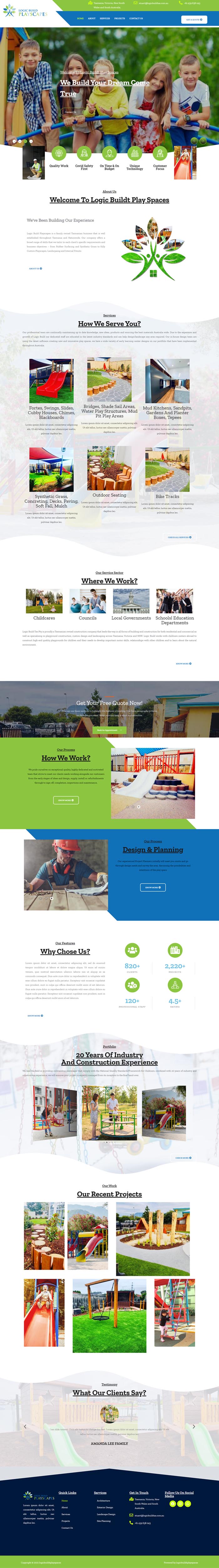 Web Design by JohnDigiTech for Logic Build Playscapes  | Design #26743904