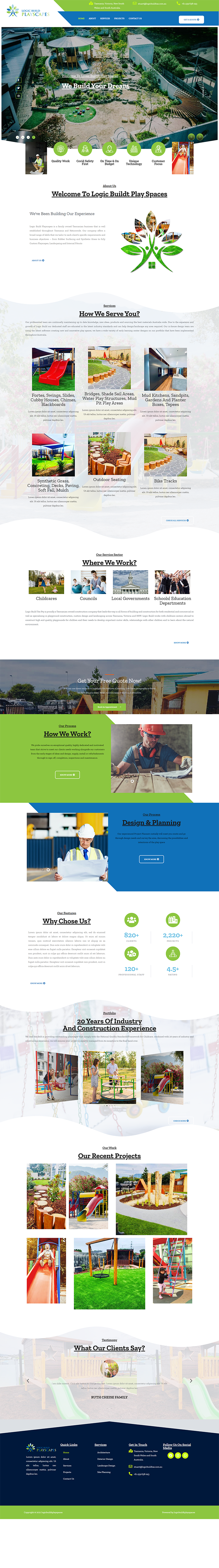 Web Design par JohnDigiTech pour Logic Build Playscapes  | Design #26743905