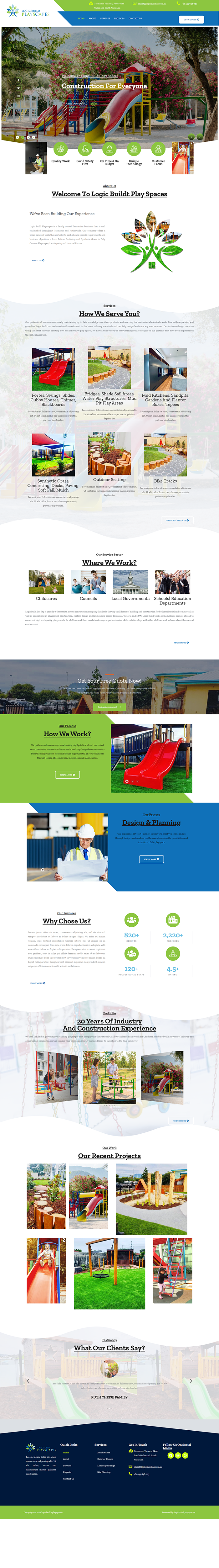 Web Design by JohnDigiTech for Logic Build Playscapes  | Design #26743906
