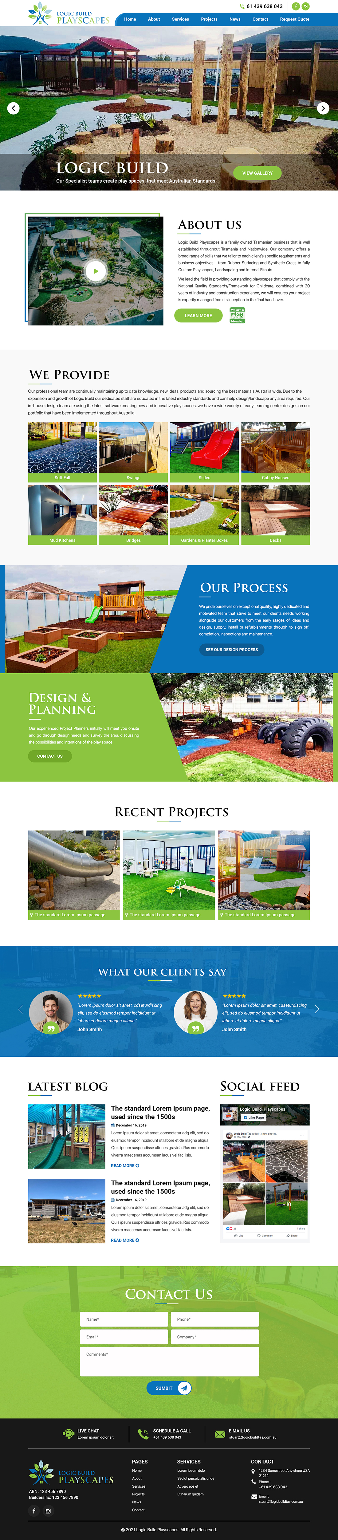 Web Design by Titan Eagle for Logic Build Playscapes  | Design #26714192