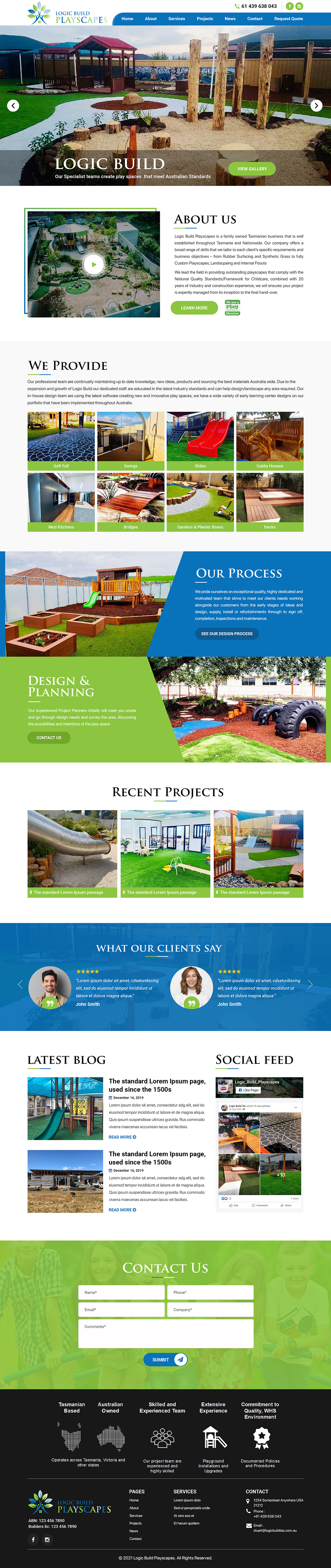 Web Design by Titan Eagle for Logic Build Playscapes  | Design #26714290