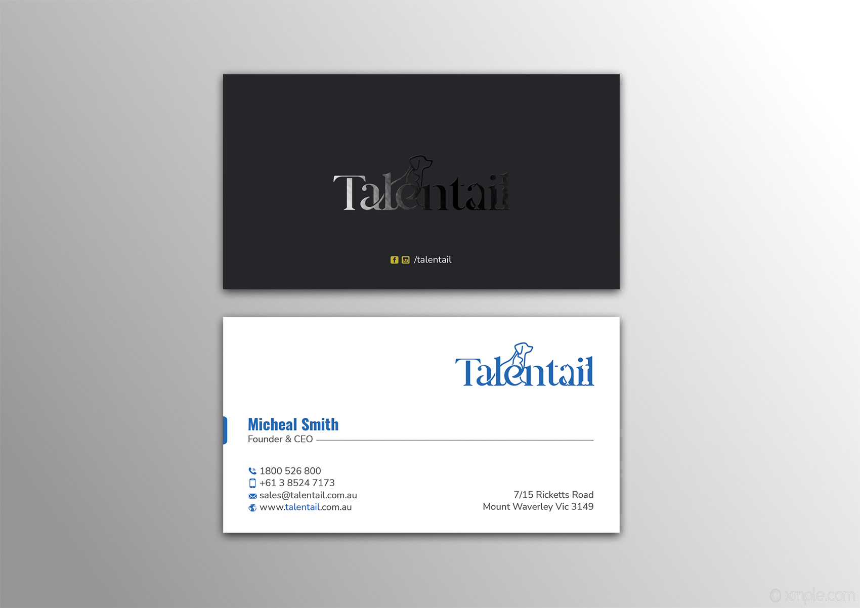 Visitenkarten-Design von Alaminenterprise für Australia Talentail Pty Ltd | Design #26710103
