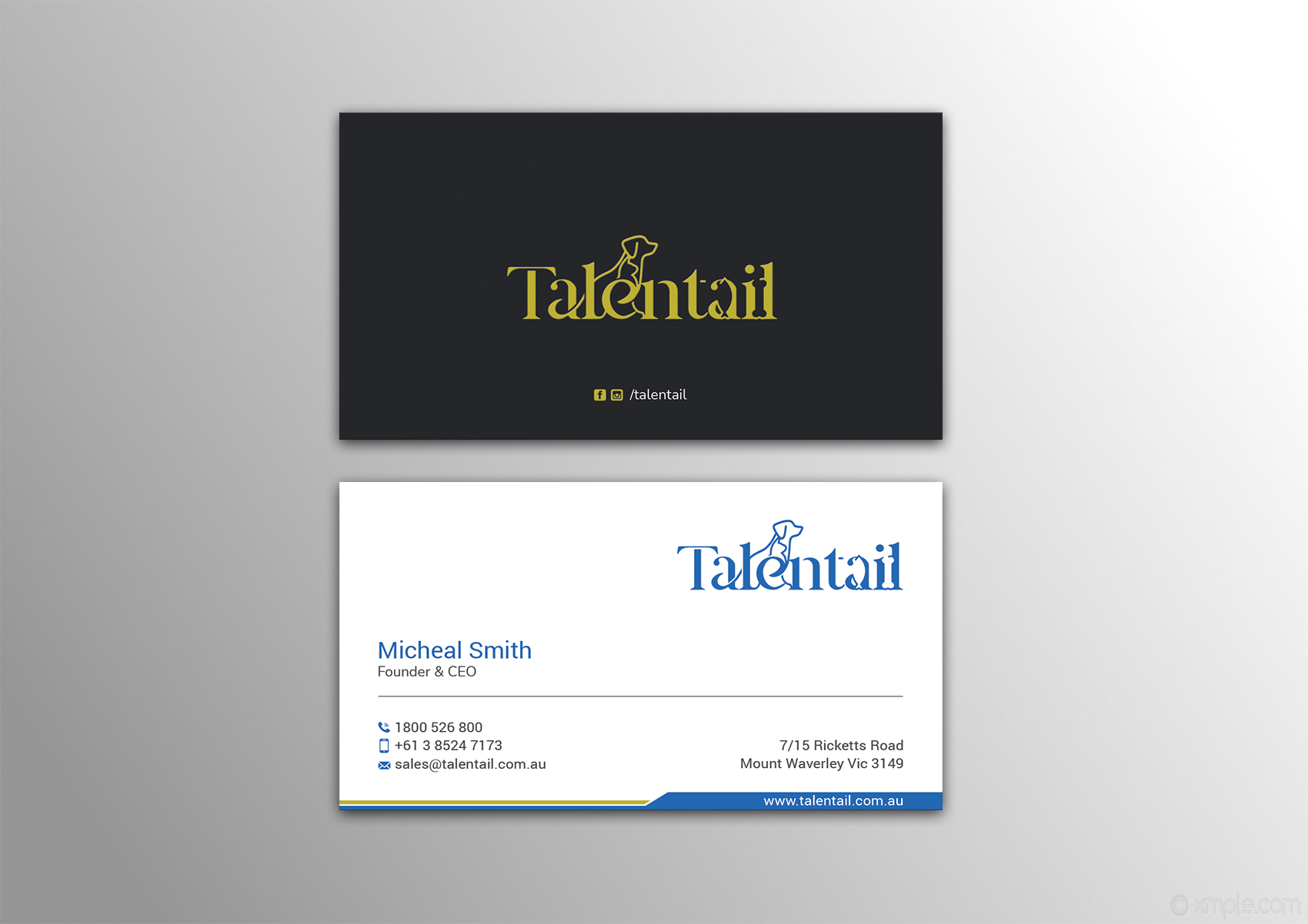 Visitenkarten-Design von Alaminenterprise für Australia Talentail Pty Ltd | Design #26710138