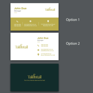 Business Card Design by nathanaelpeter for Australia Talentail Pty Ltd | Design: #26723767
