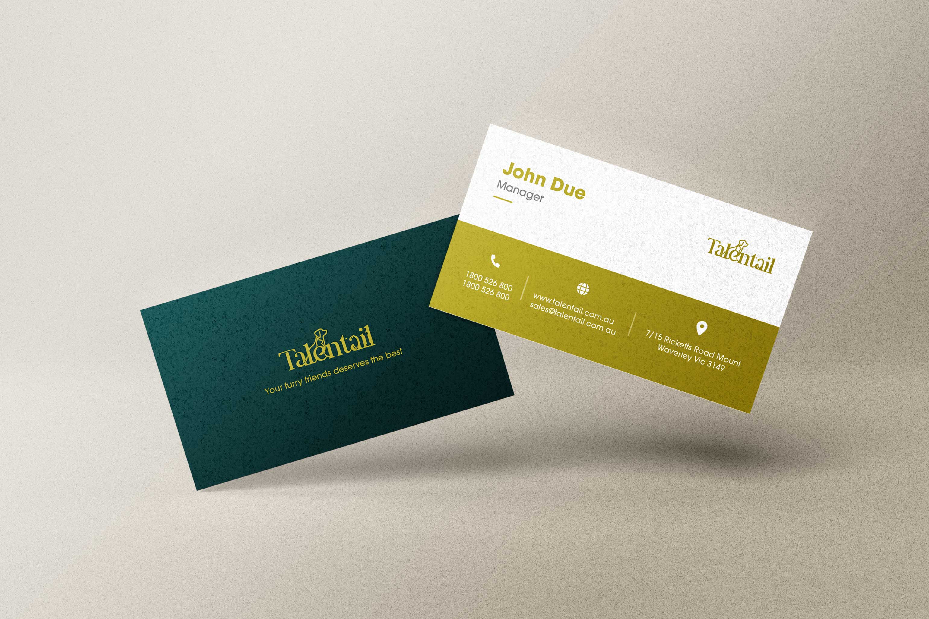 Visitenkarten-Design von nathanaelpeter für Australia Talentail Pty Ltd | Design #26723769