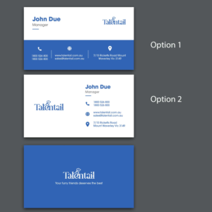 Visitenkarten-Design von nathanaelpeter für Australia Talentail Pty Ltd | Design: #26723775