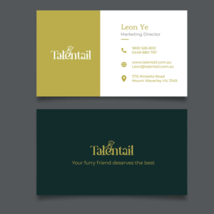 Business Card Design by nathanaelpeter for Australia Talentail Pty Ltd | Design #26724435