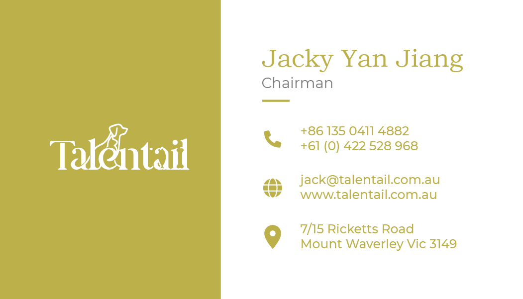 Business Card Design by nathanaelpeter for Australia Talentail Pty Ltd | Design #26725355