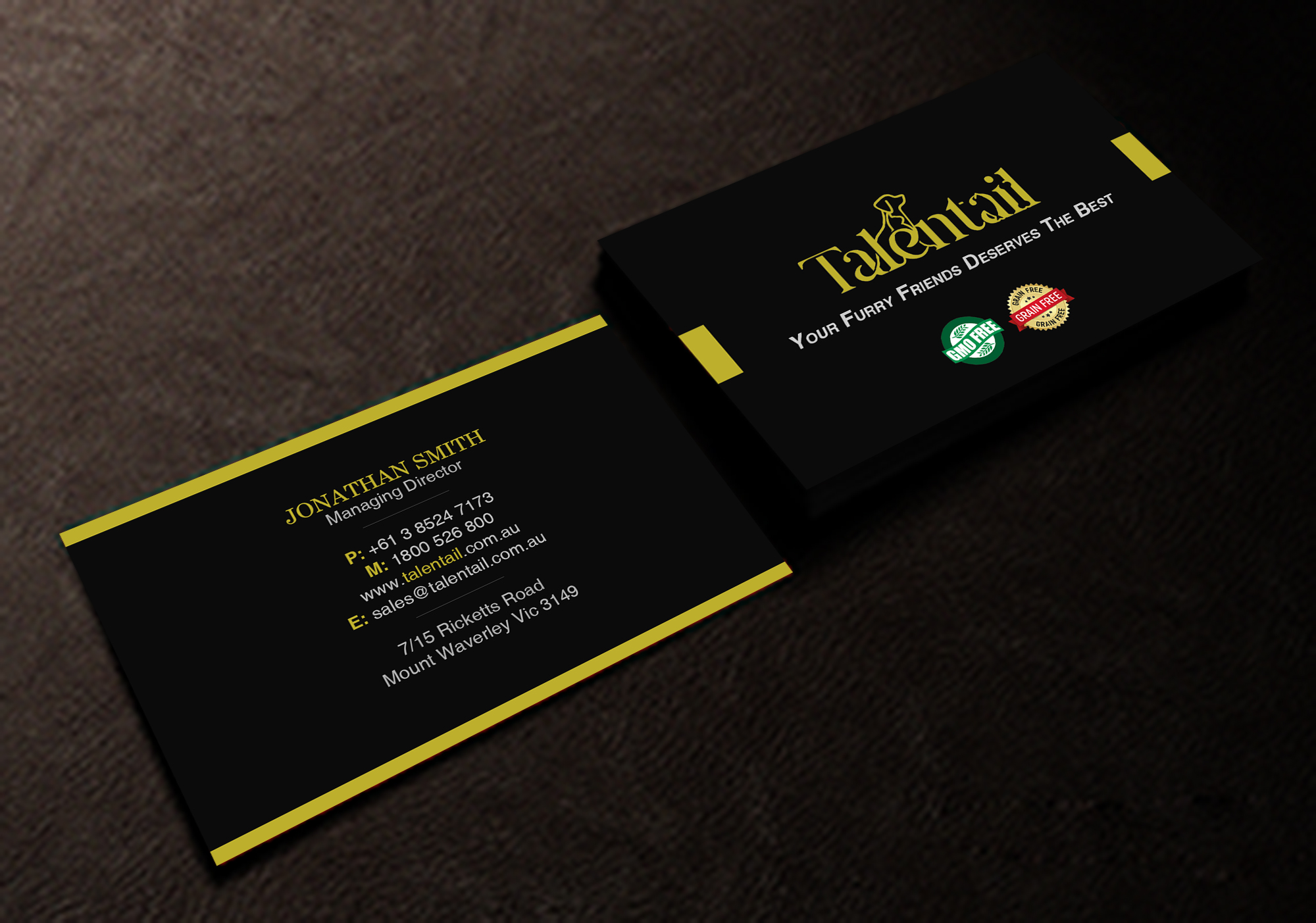 Diseño de Tarjeta de Presentación por Creations Box 2015 para Australia Talentail Pty Ltd | Diseño #26712290