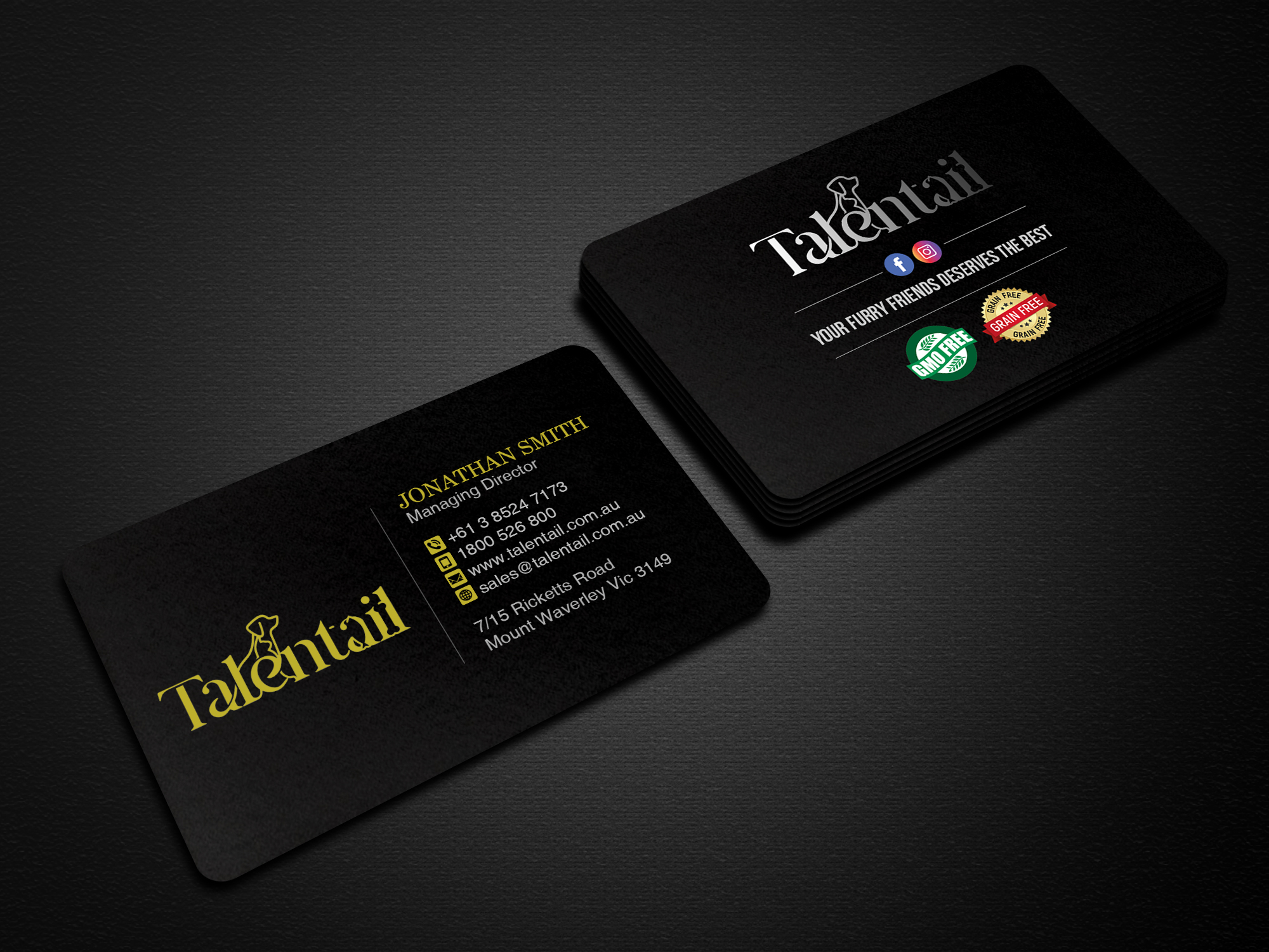 Business Card Design by Creations Box 2015 for Australia Talentail Pty Ltd | Design #26712291