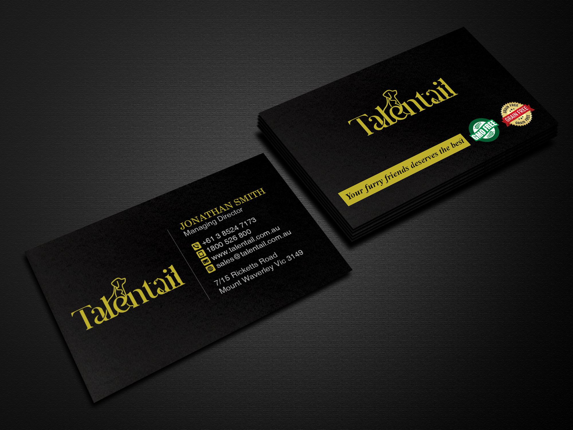 Business Card Design by Creations Box 2015 for Australia Talentail Pty Ltd | Design #26712294