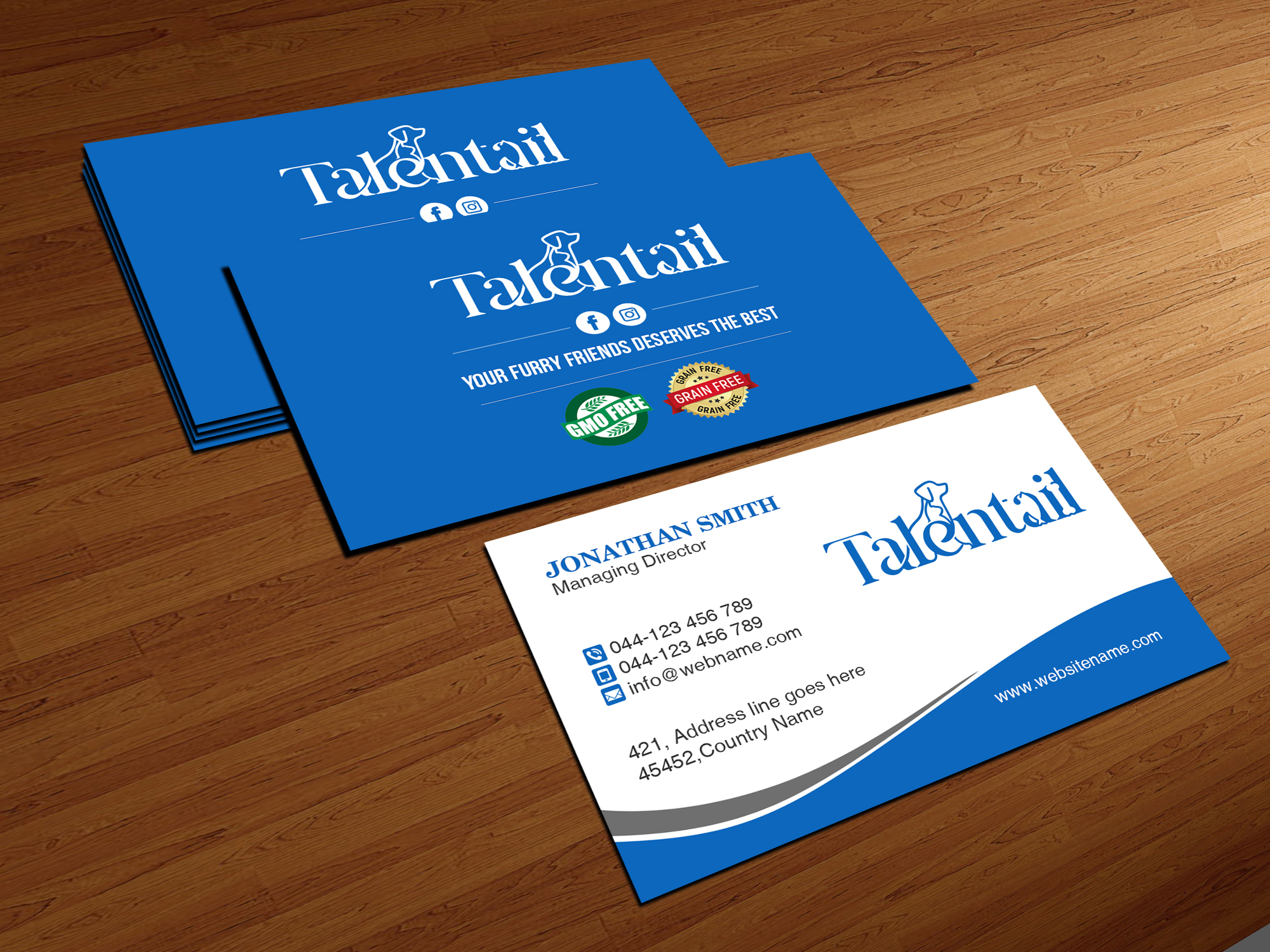 Diseño de Tarjeta de Presentación por Creations Box 2015 para Australia Talentail Pty Ltd | Diseño #26712303