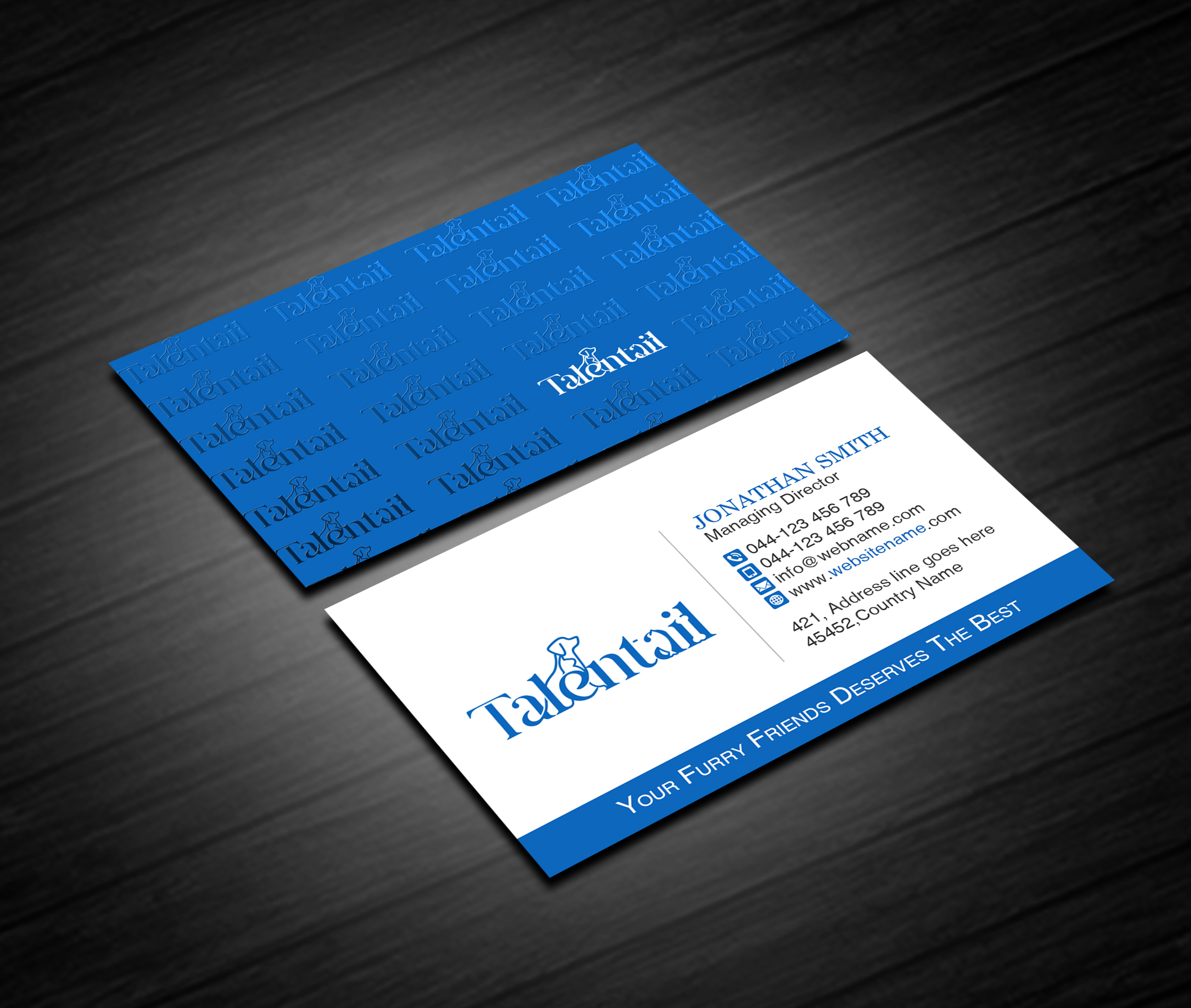 Visitenkarten-Design von Creations Box 2015 für Australia Talentail Pty Ltd | Design #26712304