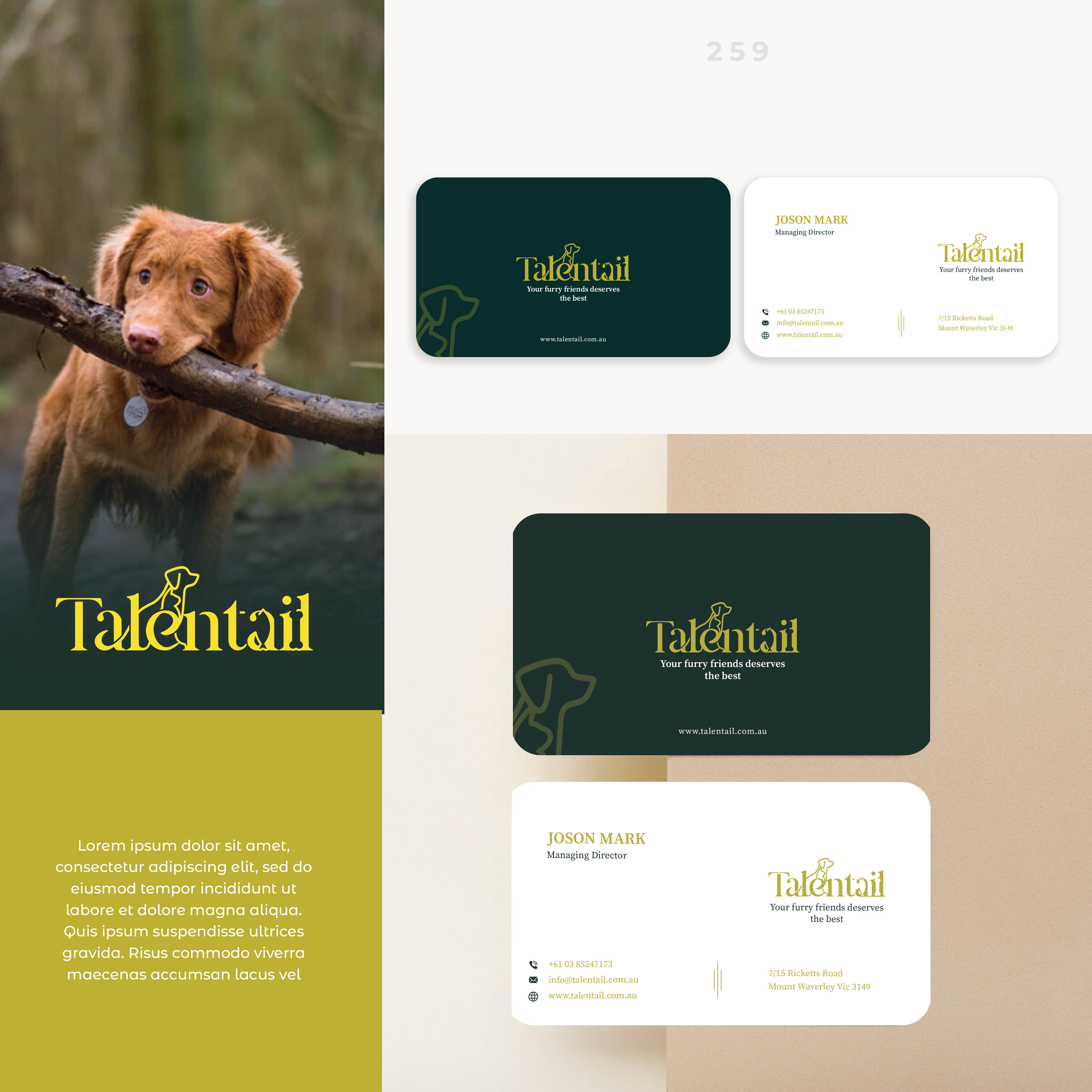 Business Card Design by vramar.roy for Australia Talentail Pty Ltd | Design #26710774