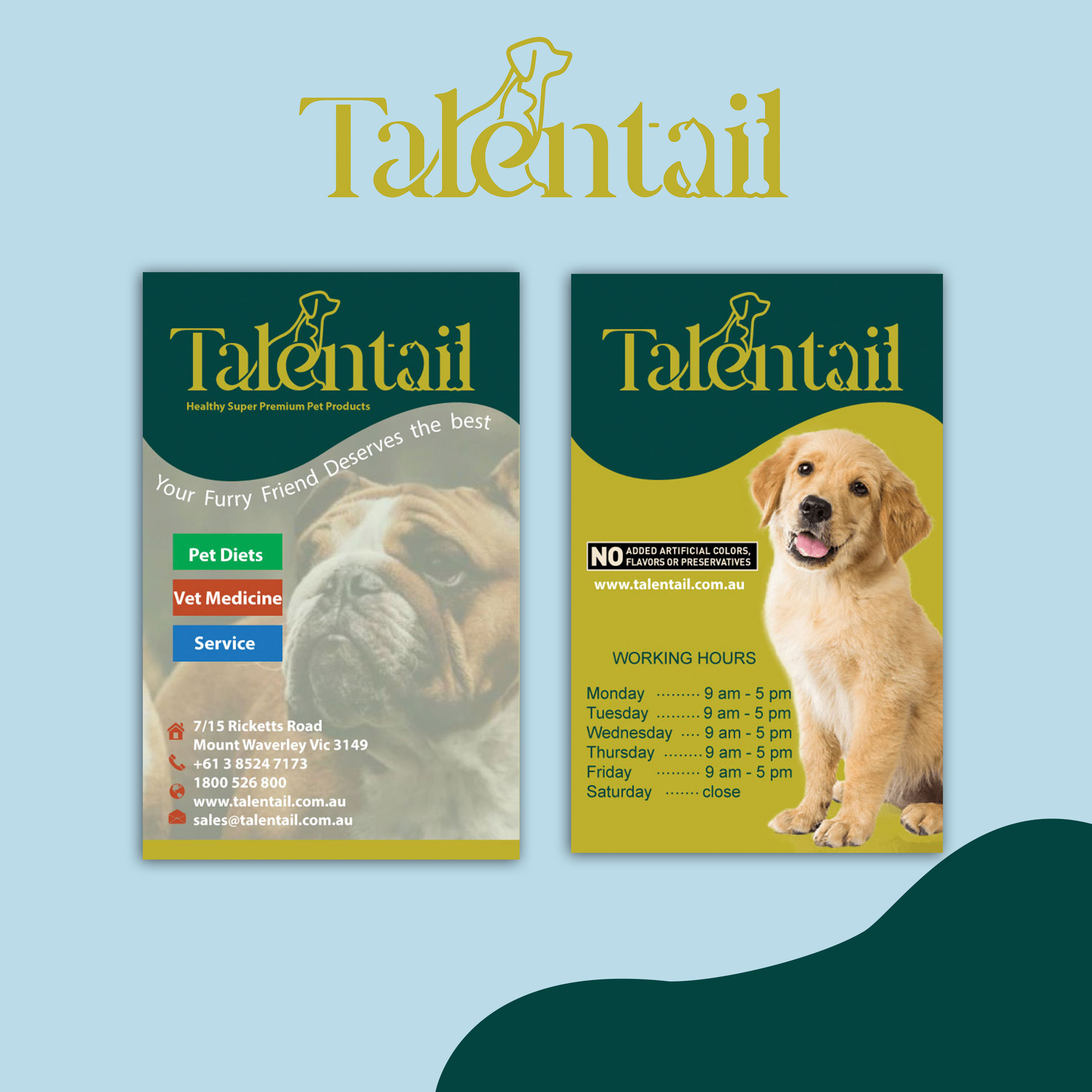 Diseño de Tarjeta de Presentación por siriwardana6 para Australia Talentail Pty Ltd | Diseño #26724431