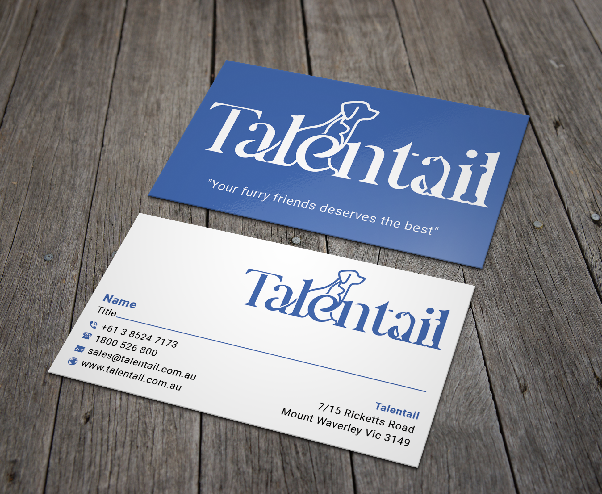 Visitenkarten-Design von B. M. BILLAL HOSSAIN für Australia Talentail Pty Ltd | Design #26716818