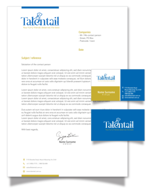 Business Card Design by ileanalp for Australia Talentail Pty Ltd | Design: #26712390