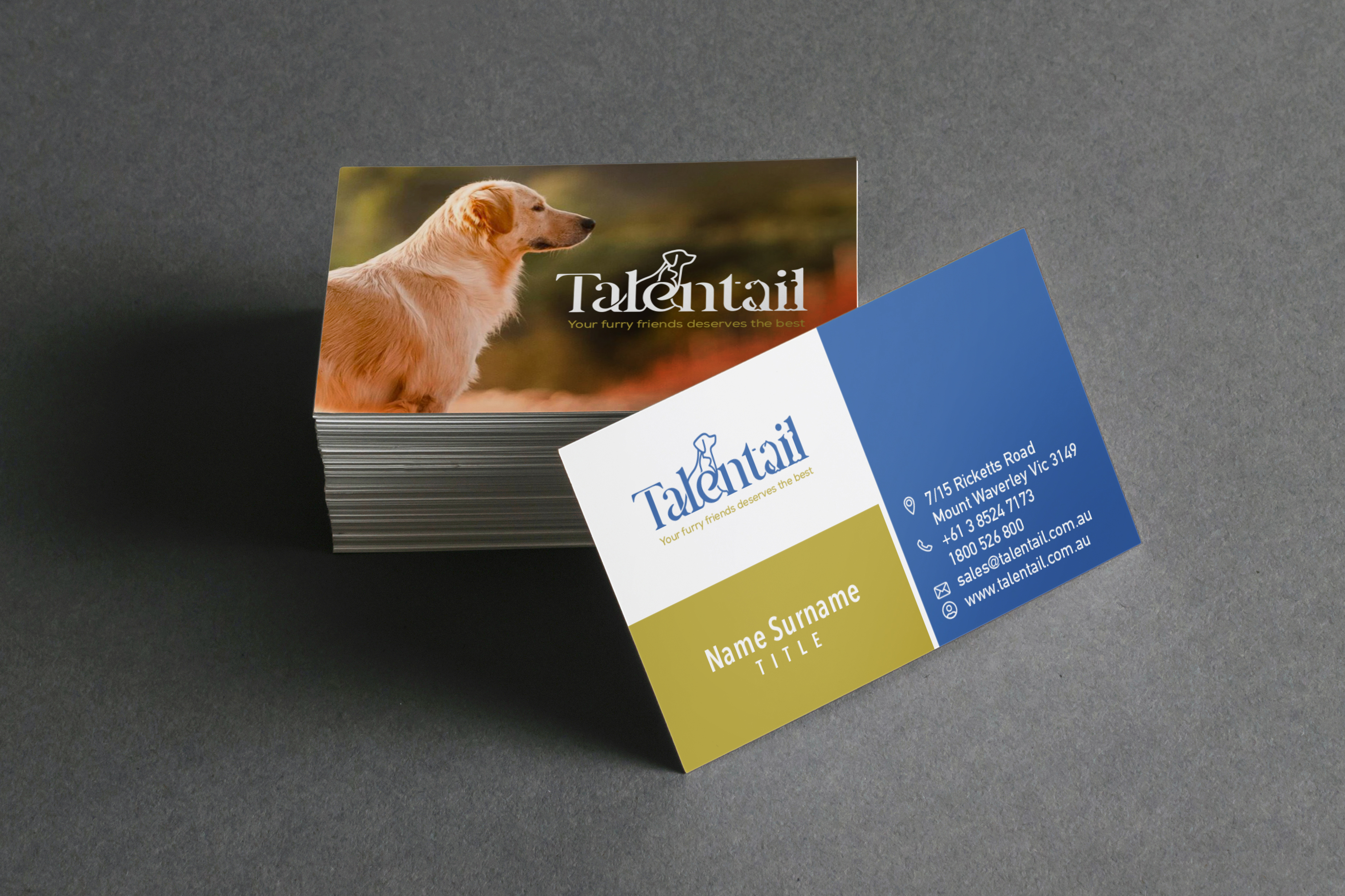 Business Card Design by ileanalp for Australia Talentail Pty Ltd | Design #26712403