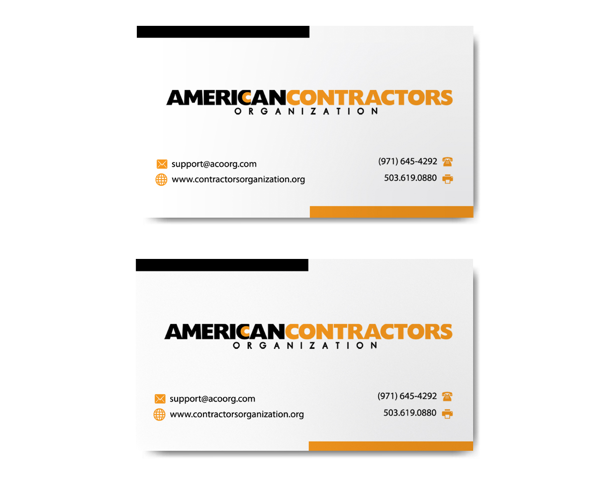 Diseño de Tarjeta de Presentación por piumi 6 para American Contractors Organization  | Diseño #26725544