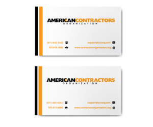 Business Card Design by piumi 6 for American Contractors Organization  | Design: #26730219