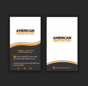 Design de Carte de Visite par Crea8iveMind pour American Contractors Organization  | Design #26726479