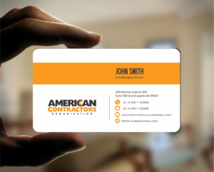 Diseño de Tarjeta de Presentación por Crea8iveMind para American Contractors Organization  | Diseño: #26726486