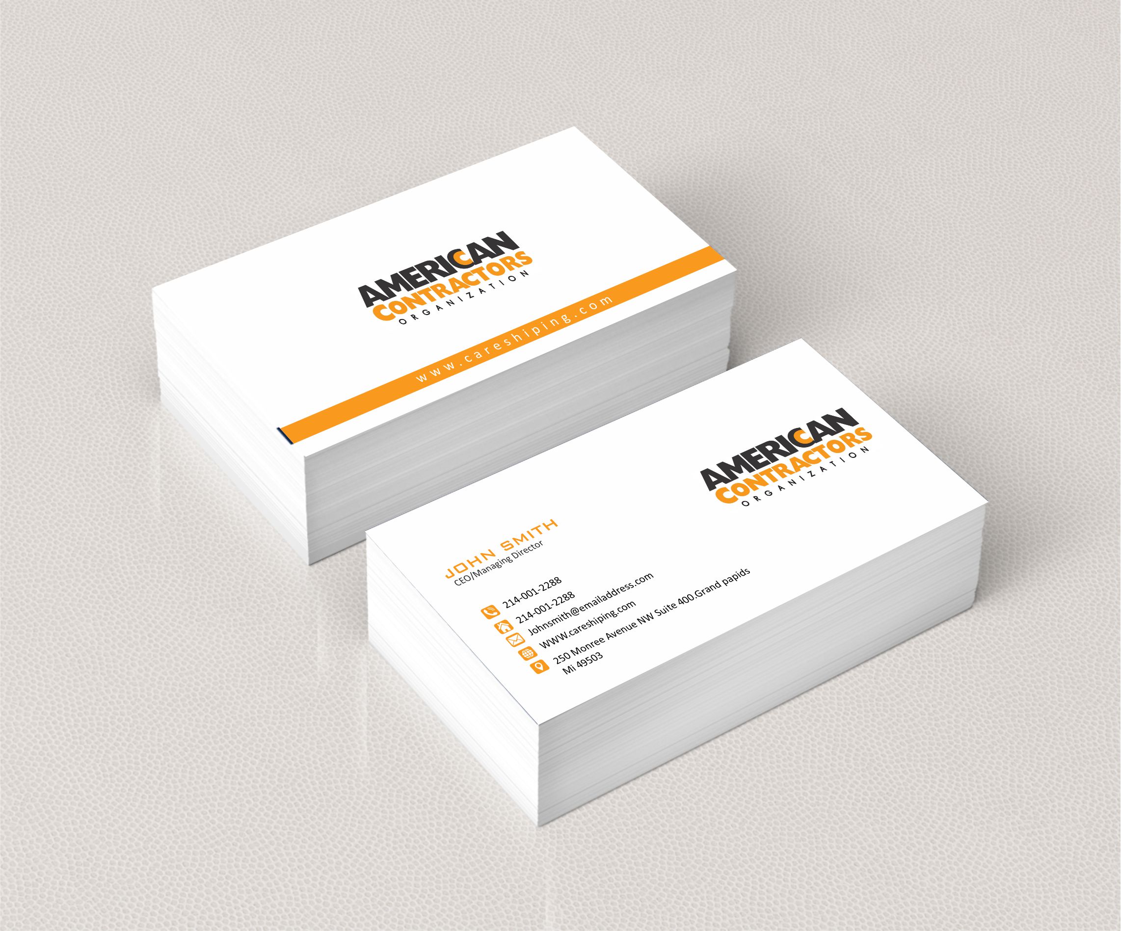 Business Card Design by Crea8iveMind for American Contractors Organization  | Design #26726490