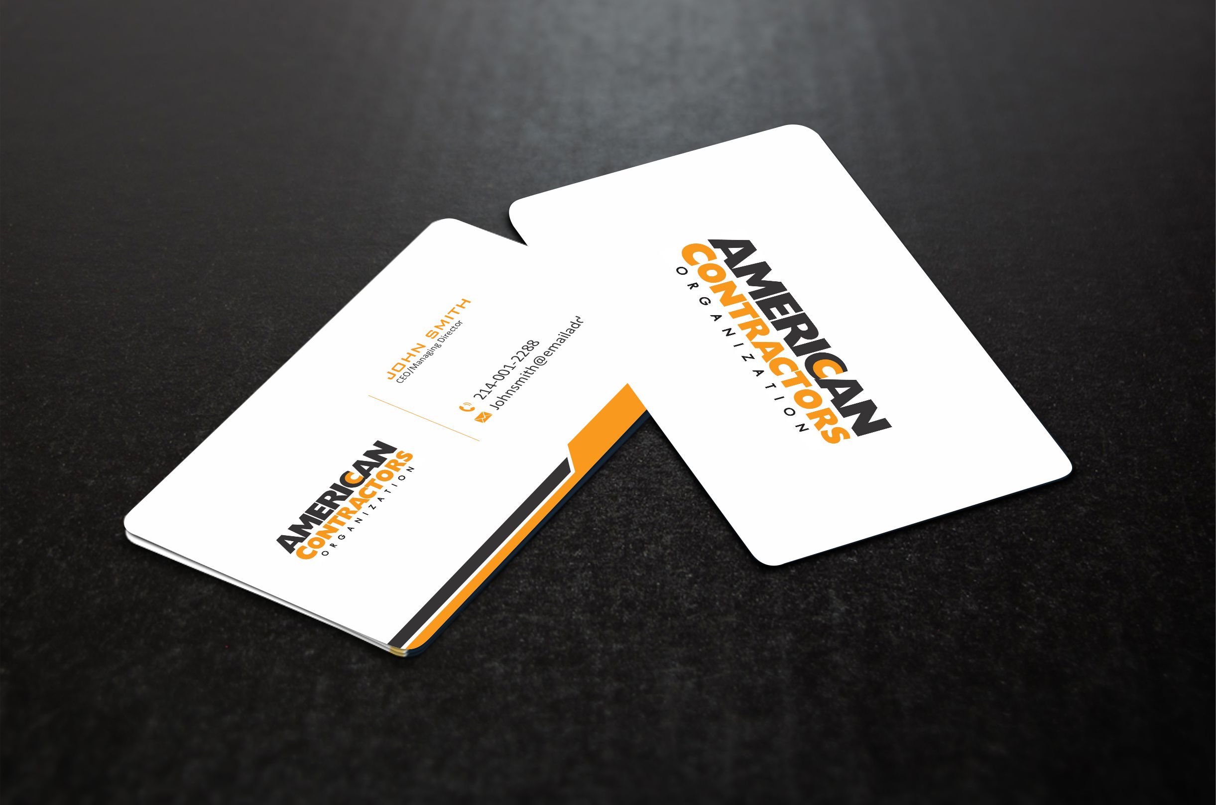 Diseño de Tarjeta de Presentación por Crea8iveMind para American Contractors Organization  | Diseño #26726493